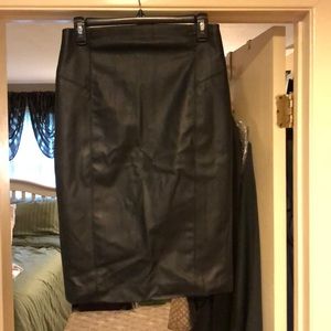 Sexy Black Leather Pencil Skirt